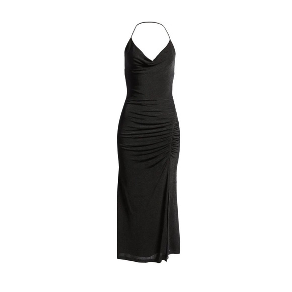 MISHA Collection Levon Halter Midi Dress Black Size 12 NWT - Picture 3 of 6